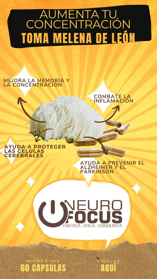 Bolsa de 60 capsulas de melena de león/ neurofocus